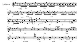 نت کیبورد آهنگ بهانه از معین برای نوازندگان متوسط | نت کیبورد کاظم عالمی