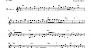 نت کیبورد آهنگ شکوه کردم نازنینم درد دلهامو نوشتم برای نوازندگان متوسط | نت کیبورد حسن شماعی‌زاده