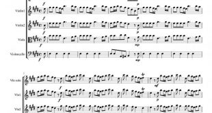 نت ویولن چهار فصل ویوالدی (بهار) برای کوارتت زهی فول مومان برای نوازندگان حرفه ای | نت ویولن آنتونیو ویوالدی