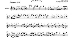 نت ویولن دلم تنگه برای نوازندگان متوسط | نت ویولن جهانبخش پازوکی