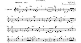 نت کیبورد آهنگ آشتی به برای نوازندگان متوسط | نت کیبورد آندرانیک آساطوریان