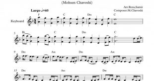 نت کیبورد آهنگ دیوونه به برای نوازندگان متوسط | نت کیبورد محسن چاوشی