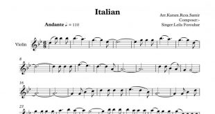 نت ویولن ایتالیایی لیلا فروهر برای نوازندگان متوسط | نت ویولن محلی ایتالیایی