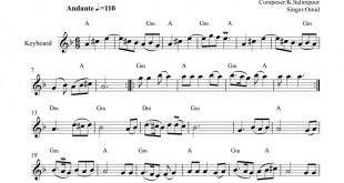 نت کیبورد لبات گل اناره برای نوازندگان متوسط | نت کیبورد کیومرث سلیم پور