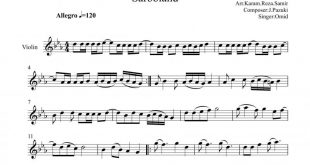نت ویولن سربلند از امید برای نوازندگان متوسط | نت ویولن جهانبخش پازوکی