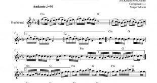 نت کیبورد تنهاترین مرد از معین برای نوازندگان متوسط | نت کیبورد رضا ناروند