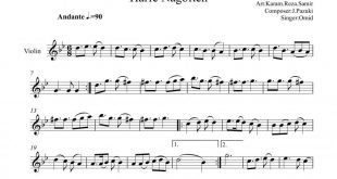 نت ویولن حرف نگفته از امید برای نوازندگان متوسط | نت ویولن جهانبخش پازوکی