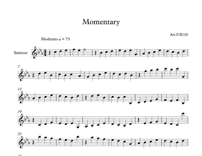 نت سنتور  Momentary برای نوازندگان متوسط | نت سنتور اولافور آرنالس