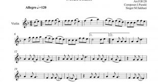 نت ویولن میدونم از منوچهر سخایی برای نوازندگان متوسط | نت ویولن جهانبخش پازوکی