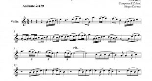 نت ویولن آینه داریوش برای نوازندگان متوسط | نت ویولن فرید زلاند