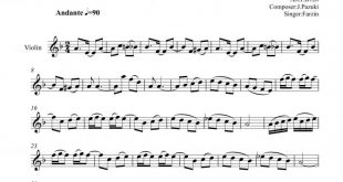 نت ویولن گریه نکن فرزین برای نوازندگان متوسط | نت ویولن جهانبخش پازوکی