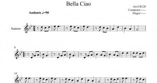 نت سنتور بلاچاو Bella Ciao برای نوازندگان مبتدی | نت سنتور مانلی جمال