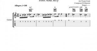 نت گیتار Tom And Jerry تام و جری و برای نوازندگان متوسط | نت گیتار دیوید ریکارد