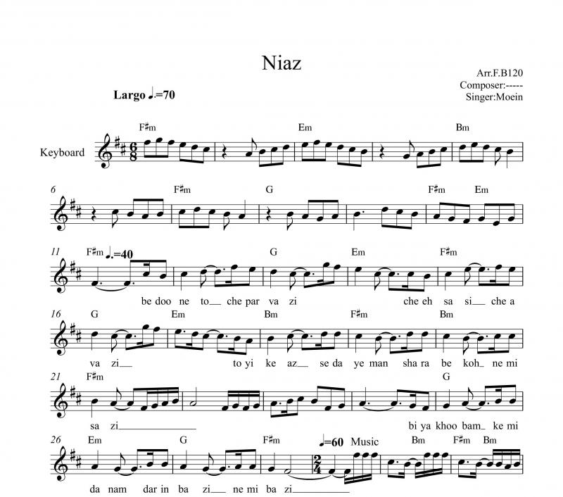 نت کیبورد  نیاز معین به برای نوازندگان متوسط | نت کیبورد جهانبخش پازوکی