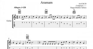 نت گیتار Aramam آرامام ابراهیم تاتلیسس و برای نوازندگان متوسط | نت گیتار ابراهیم تاتلیسس