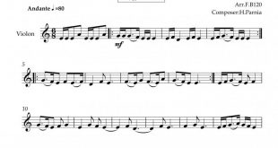 نت ویولن ویولن گل پونه ها ایرج بسطامی برای نوازندگان حرفه ای | نت ویولن حسین پرنیا