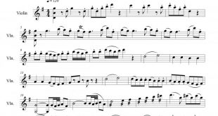 نت ویولن شبانگاهی eine kleine nachtmusik موتسارت برای نوازندگان متوسط | نت ویولن ولفگانگ آمادئوس موتسارت