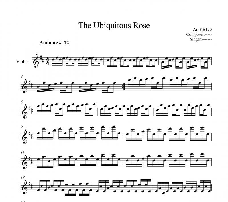 نت ویولن  The Ubiquitous Rose برای نوازندگان متوسط | نت ویولن آلوارو بارکالا