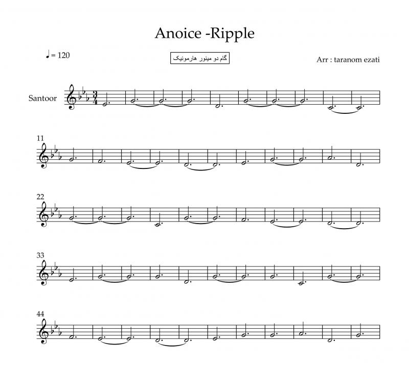 نت سنتور  ripple از anoice برای نوازندگان متوسط | نت سنتور گروه انویس