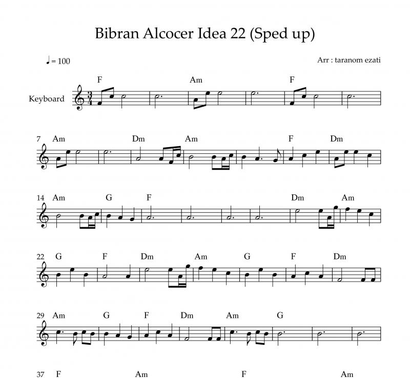 نت کیبورد  idea 22 از gibran Alcocer به برای نوازندگان متوسط | نت کیبورد گیبرن الکوسر