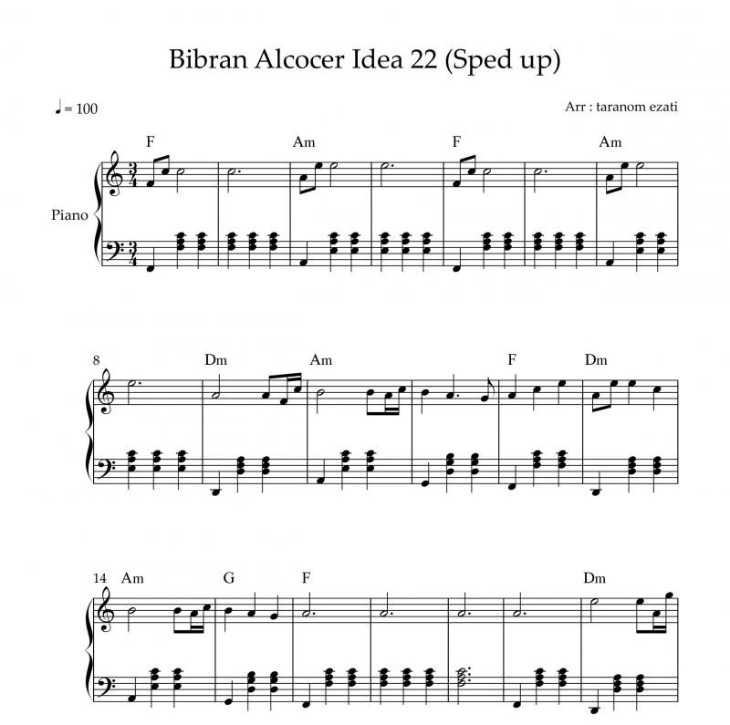 نت پیانو  idea 22 از gibran Alcocer برای نوازندگان متوسط | نت پیانو گیبرن الکوسر
