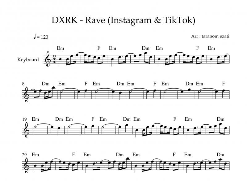 نت کیبورد  rave از dxrk به برای نوازندگان متوسط | نت کیبورد دی اکس آر کی